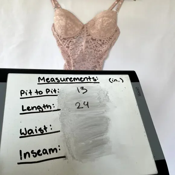 Pink lace lingerie teddy padded cups full coverage women's size XS - Picture 6 of 6